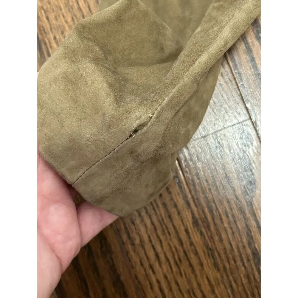 Ralph Lauren Pants Womens Size 8‎ Brown 100% Goat Suede Straight Leg Black Label